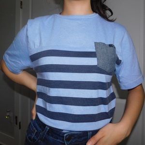 Polo Blue striped shirt with pocket